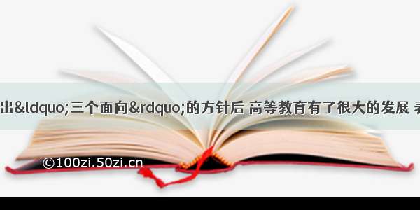 单选题邓小平在提出“三个面向”的方针后 高等教育有了很大的发展 表现在A.大力普及