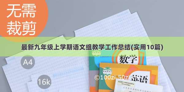 最新九年级上学期语文组教学工作总结(实用10篇)